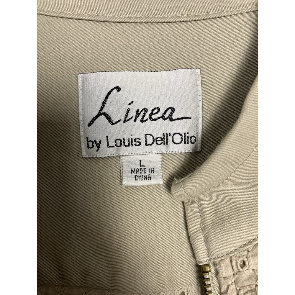 Linea by Louis Dell'Olio Womens Tan Cotton Spring Jacket Large - Picture 3 of 9